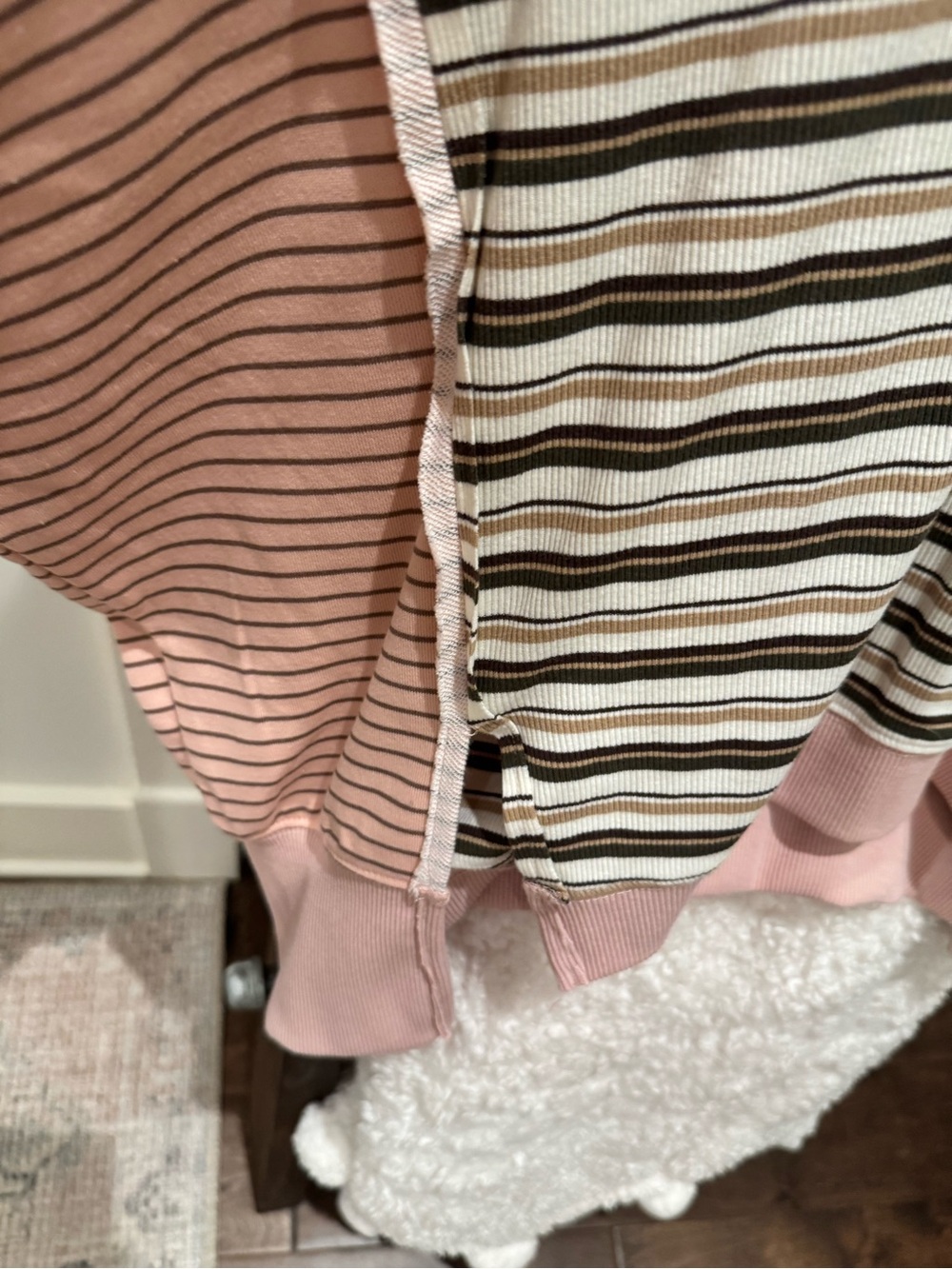 BiBi Pink, Cream and Brown Striped Scoop-Neck Sweater - Picture 4 of 11